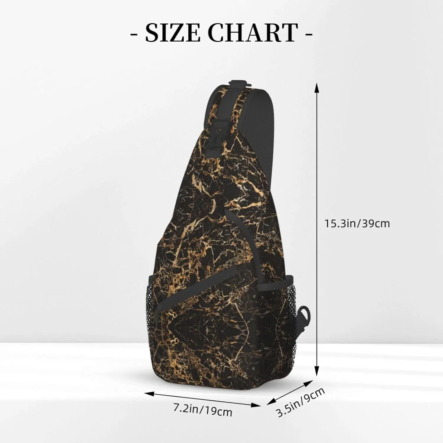 WURTON Sling Bag Glittery Pretty Pattern Print Sling Backpack Crossbody Chest Bag Daypack For Hiking Travel