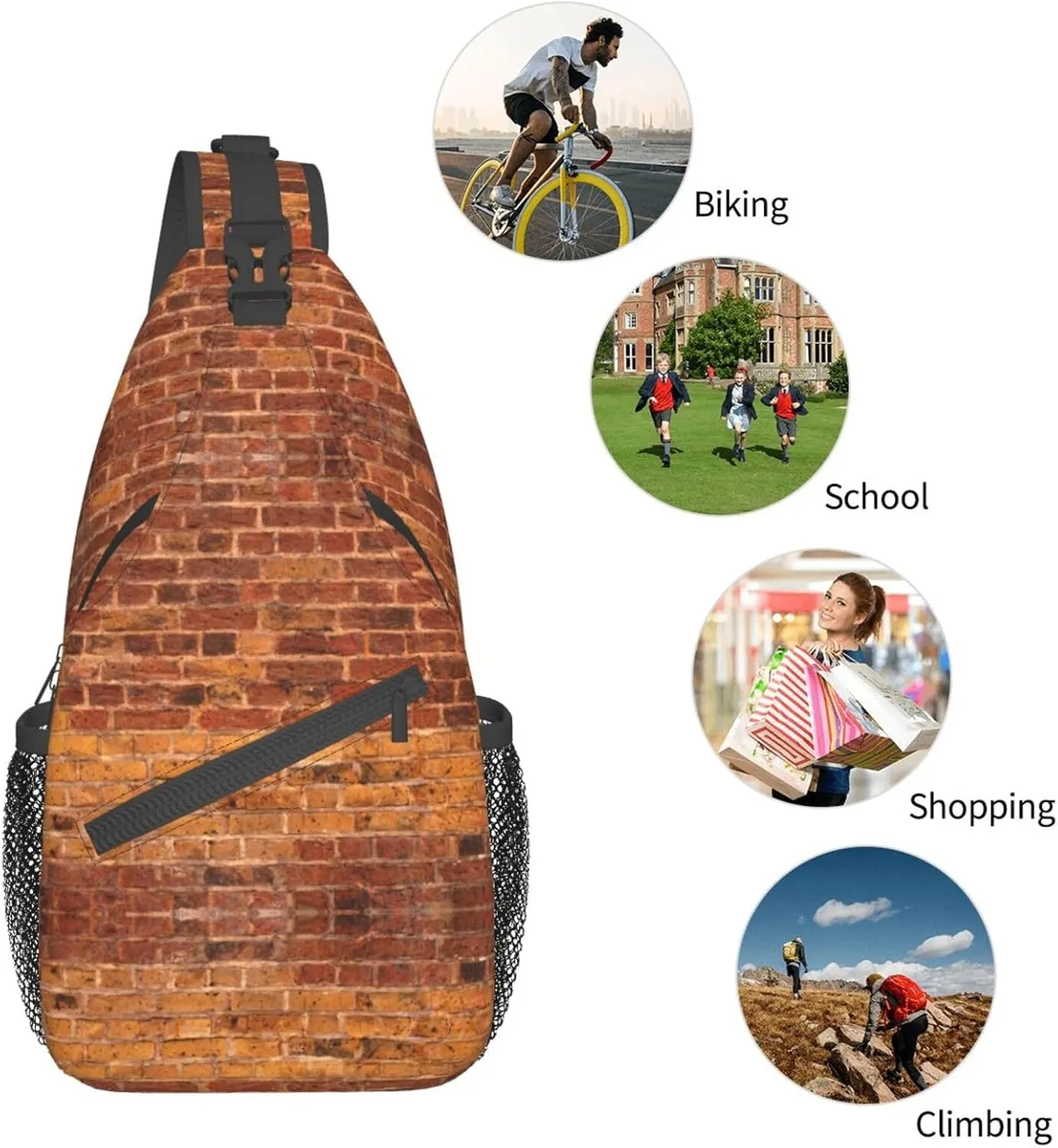 WURTON Sling Bag Hello Hawaii Print Sling Backpack Crossbody Chest Bag Daypack For Hiking Travel