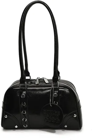 Y2k Purse 2000s Vintage Going Out Shoulder Street Girly Bowling Bag Cute Korean Minimalist Coquette Leather Purses