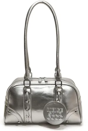 Y2k Purse 2000s Vintage Going Out Shoulder Street Girly Bowling Bag Cute Korean Minimalist Coquette Leather Purses