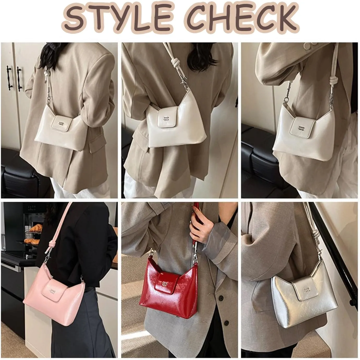 Y2K Purse Cute Shoulder Sleek Bag Metallic 2000s Chic Knotted Punk Girly Handbag Coquette Vintage Magnetic Snap Purses
