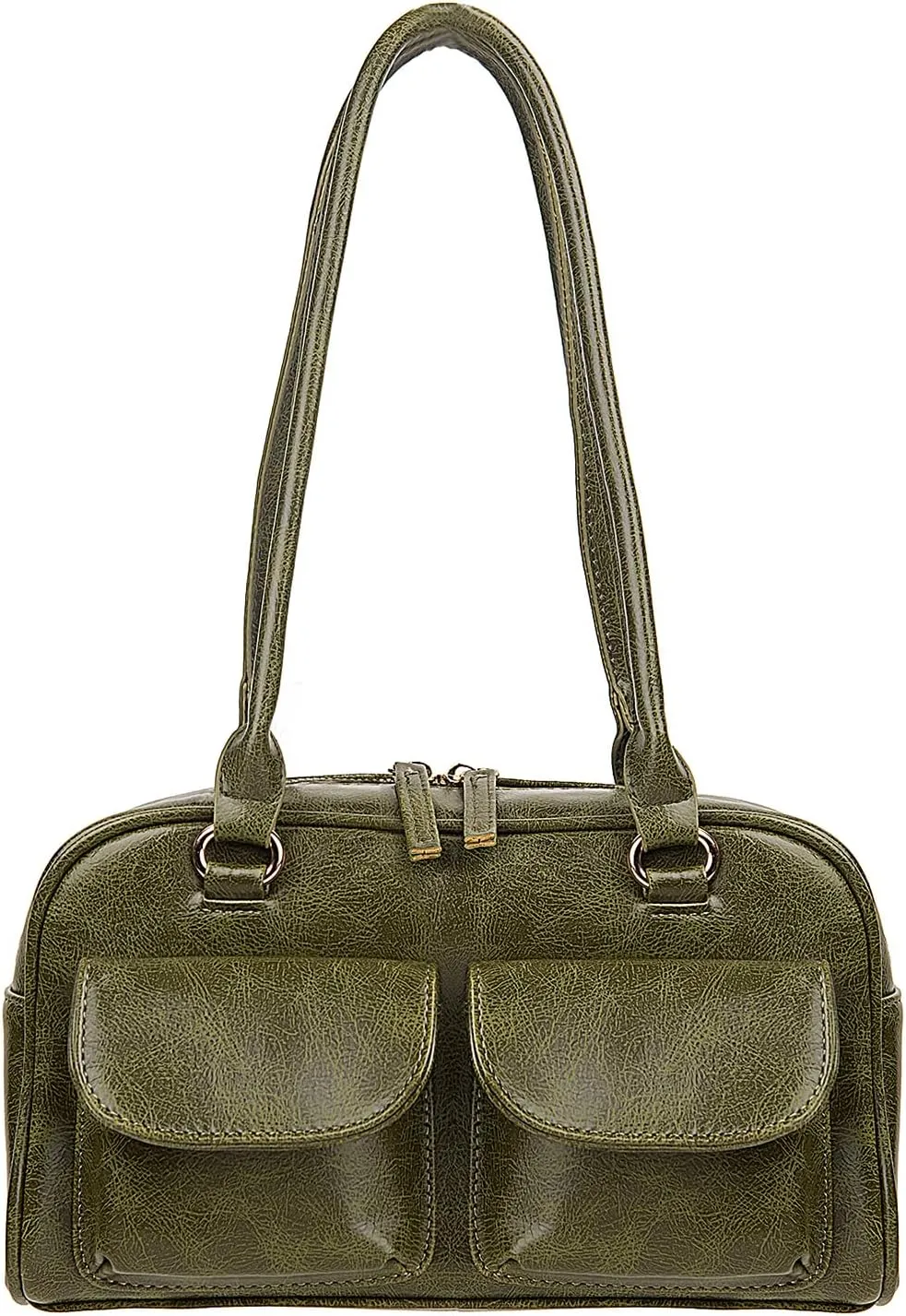 Y2K Shoulder Purses for Women Trendy - PU Leather Retro Boston Handbag, Lightweight and Versatile for Work and Travel