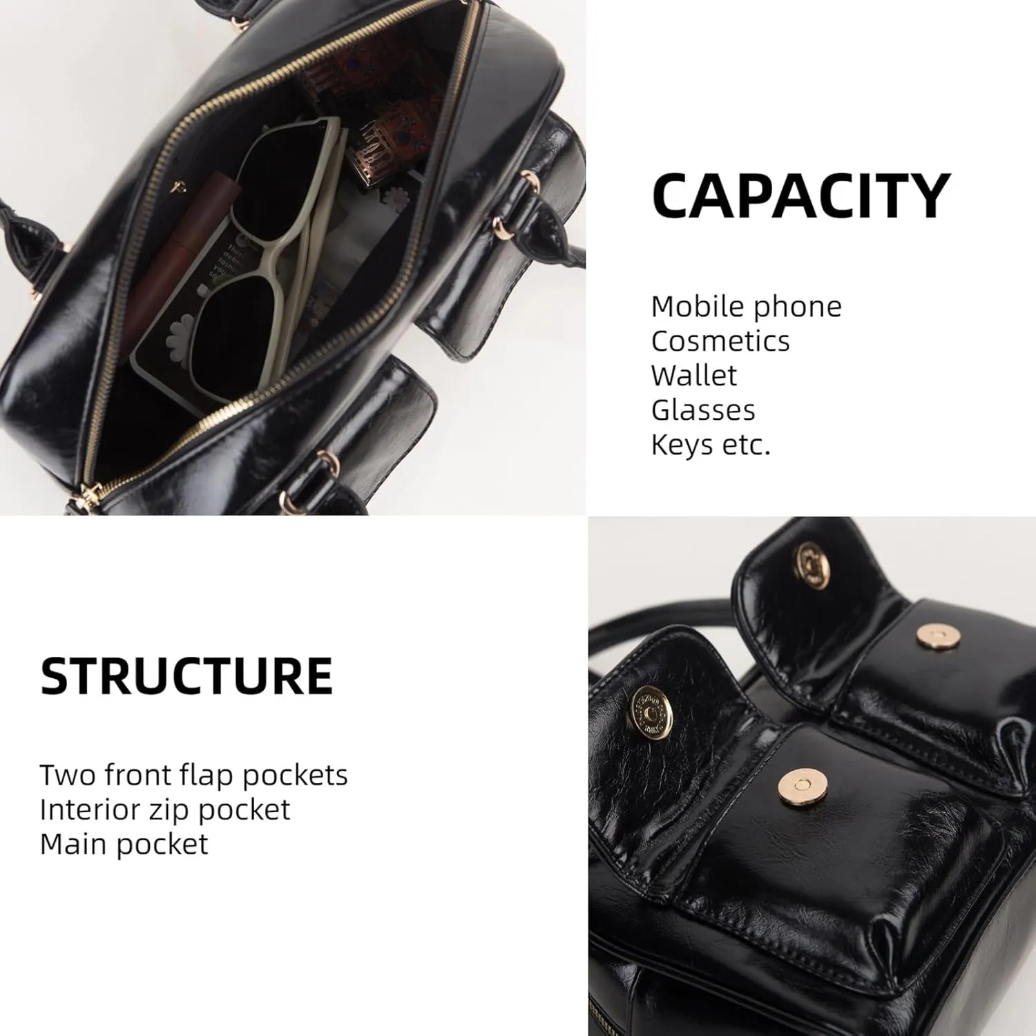 Y2K Shoulder Purses for Women Trendy - PU Leather Retro Boston Handbag, Lightweight and Versatile for Work and Travel