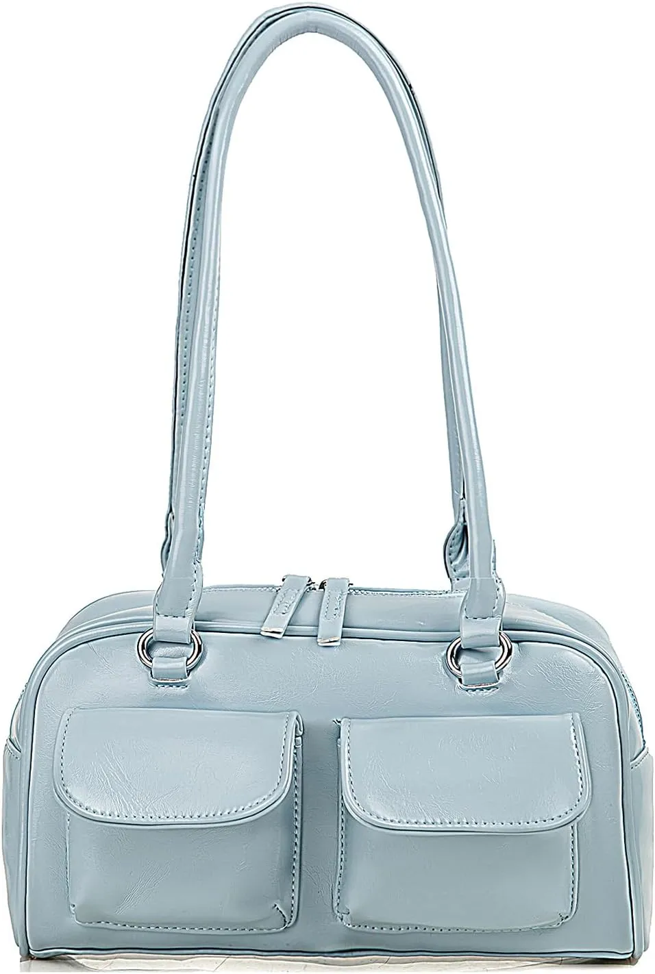 Y2K Shoulder Purses for Women Trendy - PU Leather Retro Boston Handbag, Lightweight and Versatile for Work and Travel
