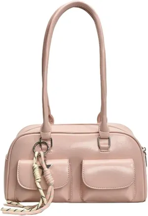 Y2K Shoulder Purses for Women Trendy - PU Leather Retro Boston Handbag, Versatile for Work and Travel