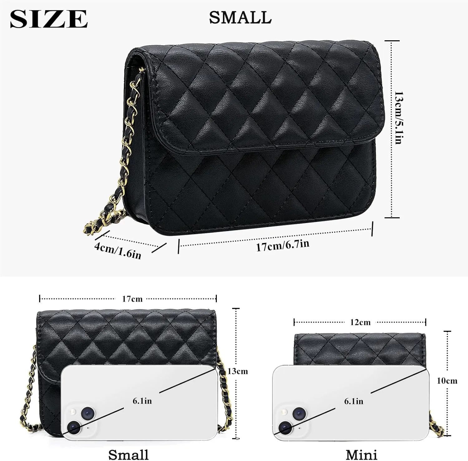 YAMEIZE Fashionable Mini Chain Belt Bag - PU Leather Small Crossbody Bag Chain Belt Purse for Women Trendy Waist Bag