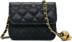 YAMEIZE Fashionable Mini Chain Belt Bag - PU Leather Small Crossbody Bag Chain Belt Purse for Women Trendy Waist Bag