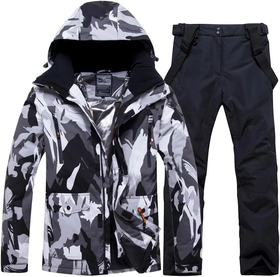 YEEFINE Men's Ski Suits Waterproof Winter Snowsuit Snow Snowboard Jackets Coats Pants Set