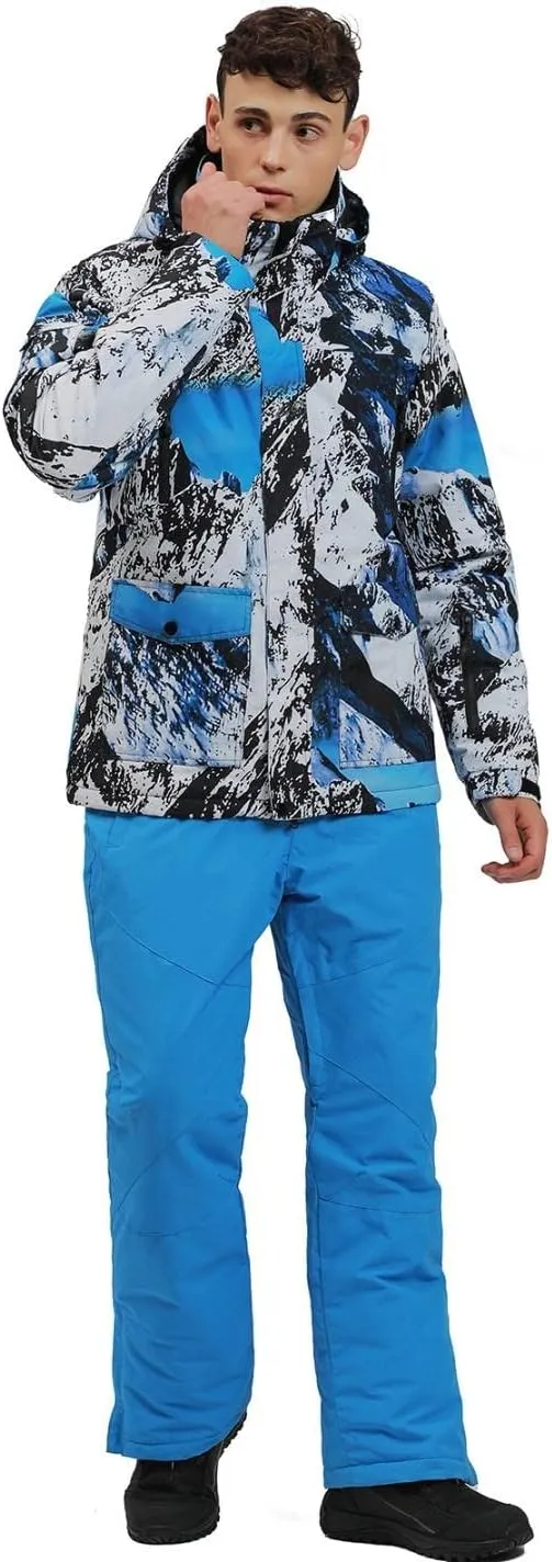 YEEFINE Men's Ski Suits Waterproof Winter Snowsuit Snow Snowboard Jackets Coats Pants Set