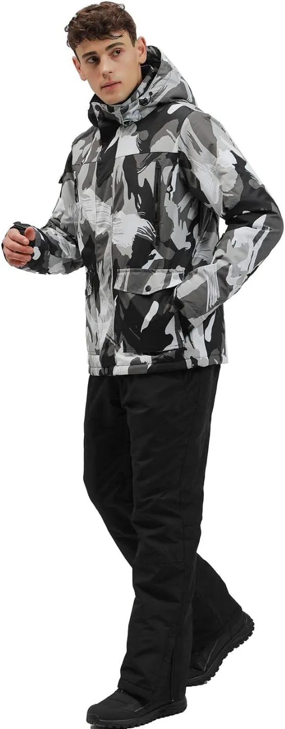 YEEFINE Men's Ski Suits Waterproof Winter Snowsuit Snow Snowboard Jackets Coats Pants Set