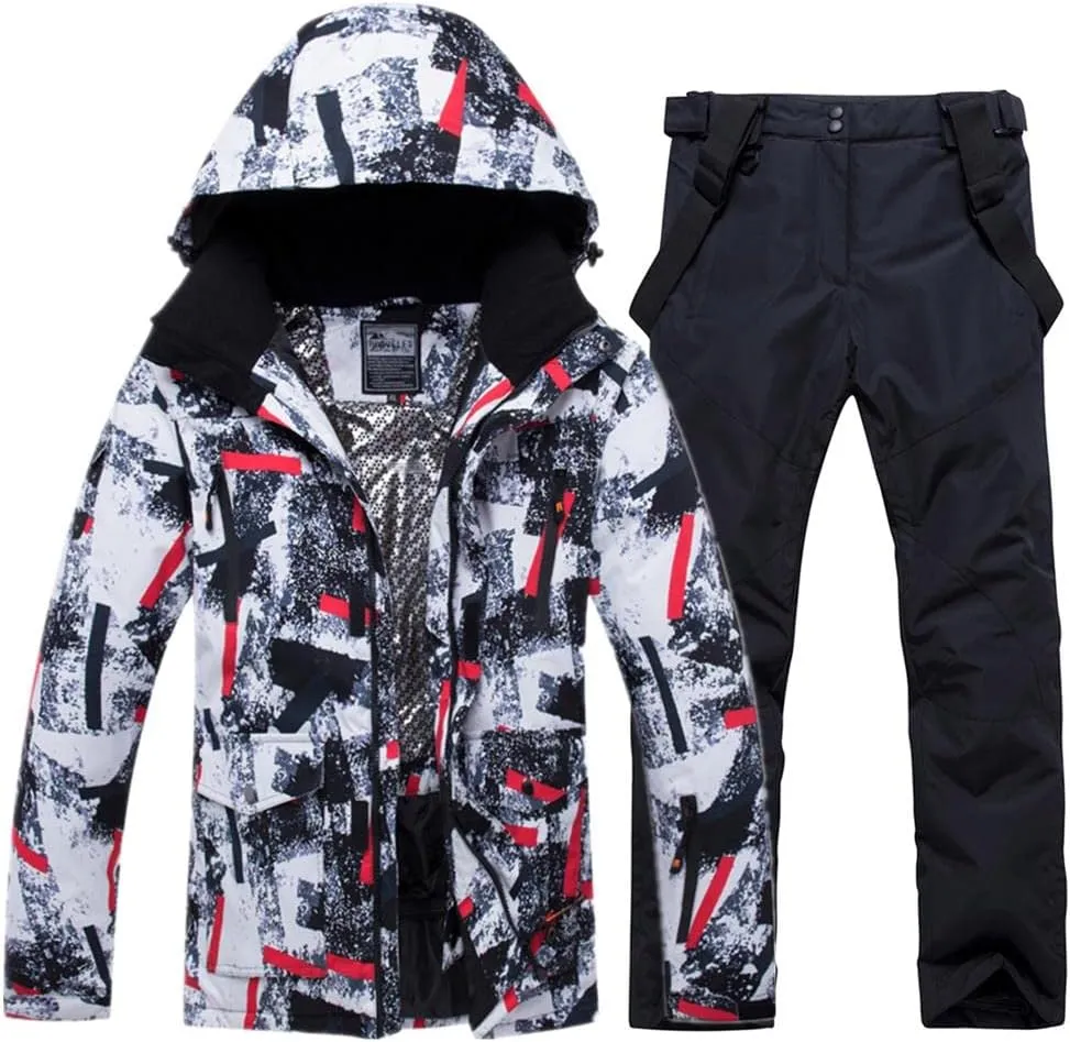 YEEFINE Men's Ski Suits Waterproof Winter Snowsuit Snow Snowboard Jackets Coats Pants Set