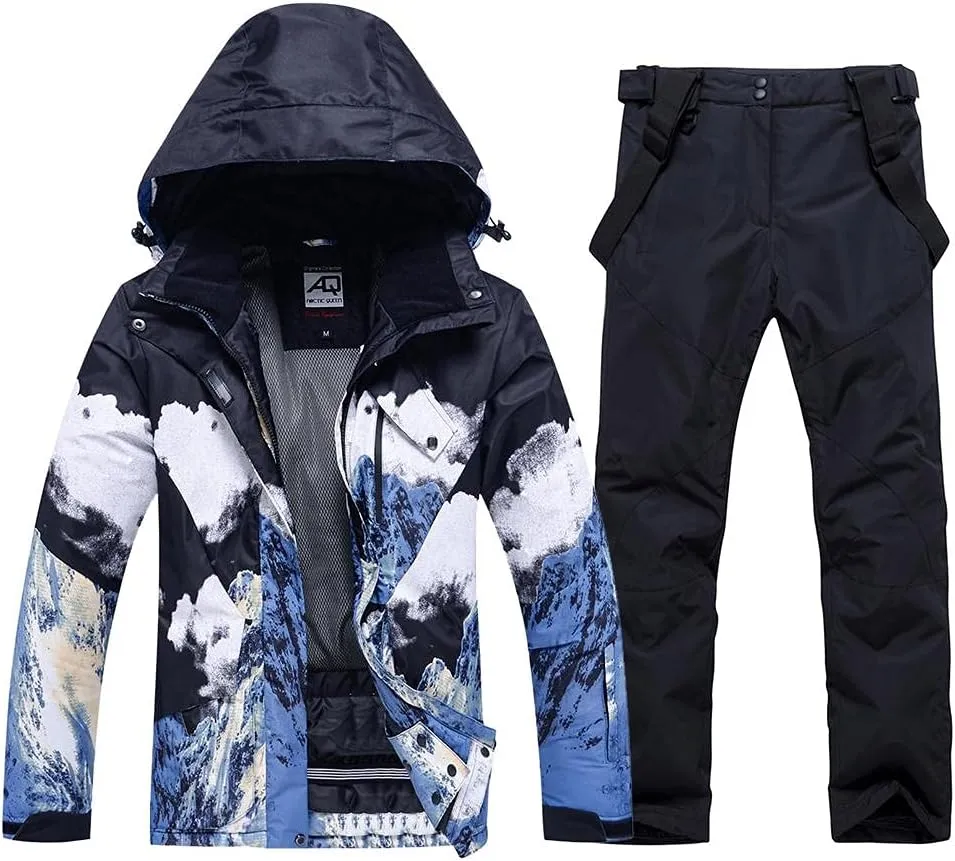 YEEFINE Men's Ski Suits Waterproof Winter Snowsuit Snow Snowboard Jackets Coats Pants Set