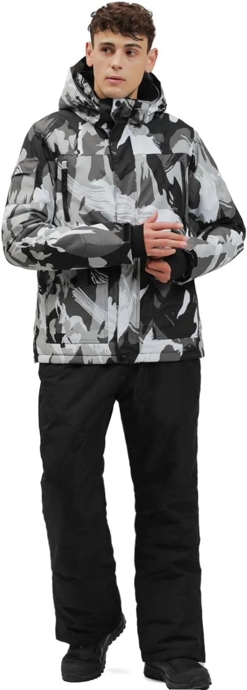 YEEFINE Men's Ski Suits Waterproof Winter Snowsuit Snow Snowboard Jackets Coats Pants Set