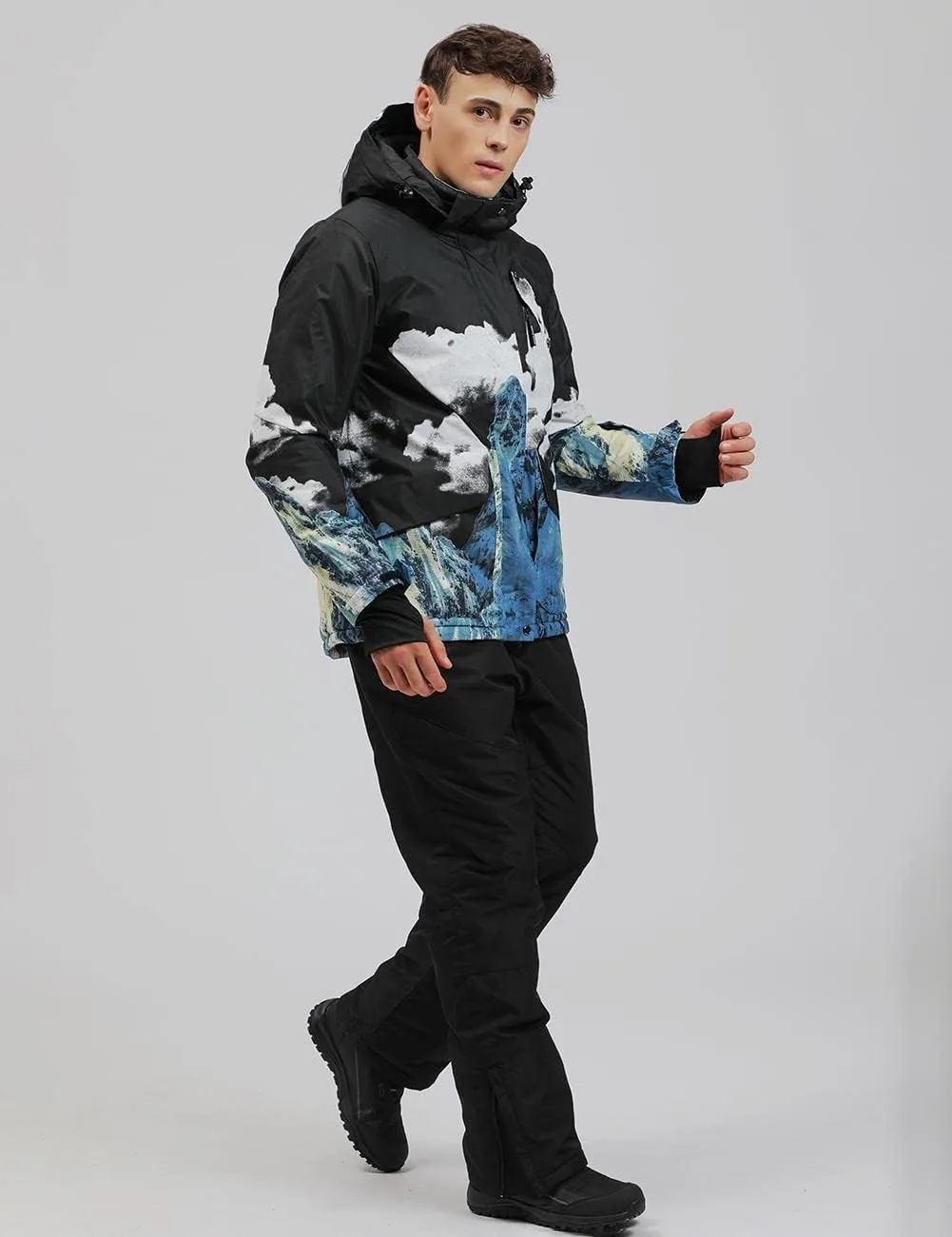 YEEFINE Men's Ski Suits Waterproof Winter Snowsuit Snow Snowboard Jackets Coats Pants Set