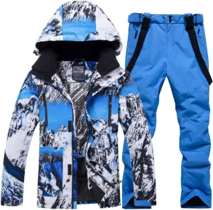 YEEFINE Men's Ski Suits Waterproof Winter Snowsuit Snow Snowboard Jackets Coats Pants Set