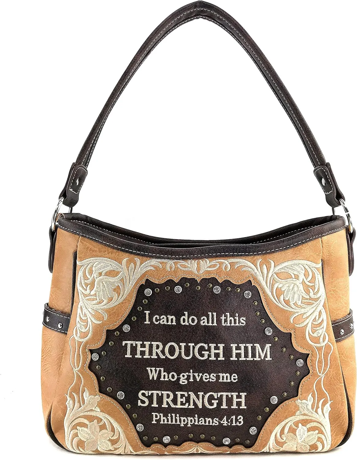 Zelris Bible Verse Philippians 4:13 Women Conceal Carry Hobo Purse Wallet Set