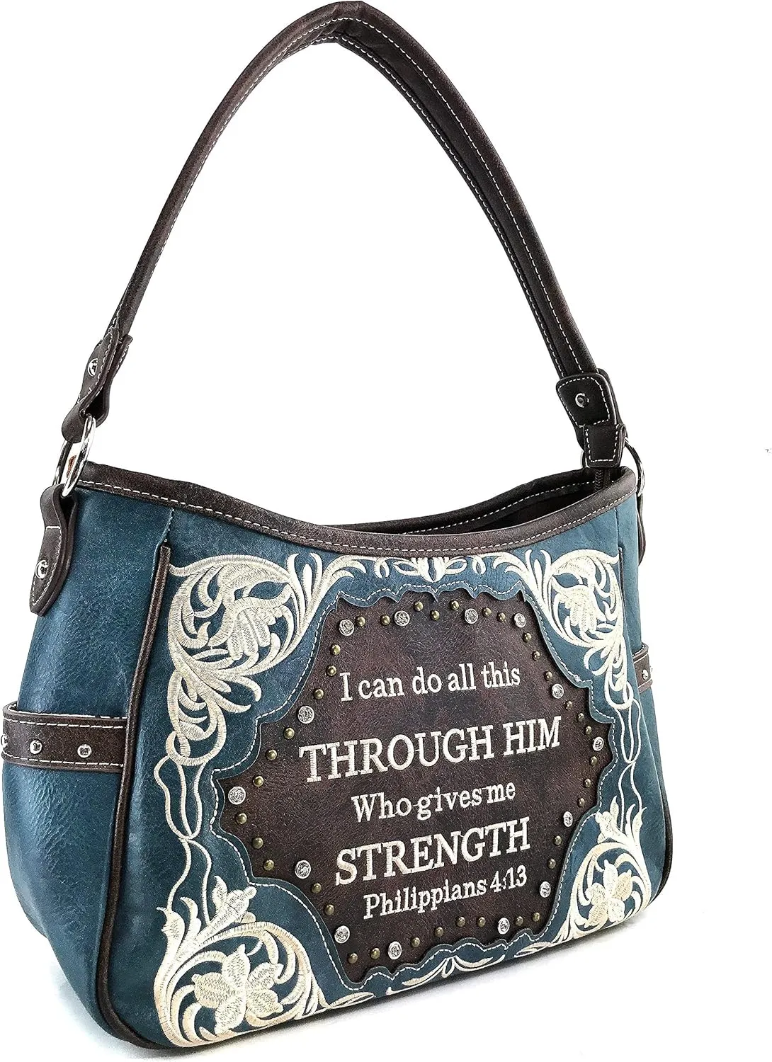 Zelris Bible Verse Philippians 4:13 Women Conceal Carry Hobo Purse Wallet Set