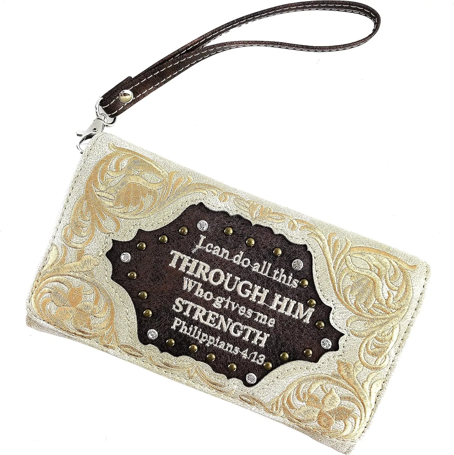 Zelris Bible Verse Philippians 4:13 Women Conceal Carry Hobo Purse Wallet Set