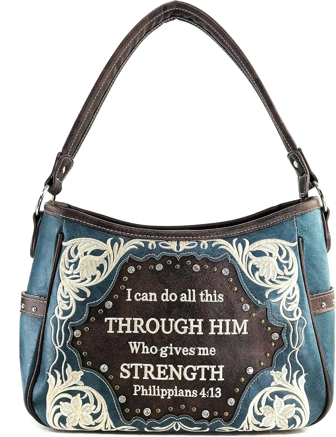 Zelris Bible Verse Philippians 4:13 Women Conceal Carry Hobo Purse Wallet Set