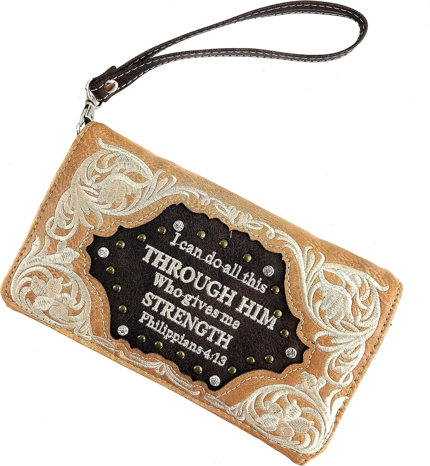 Zelris Bible Verse Philippians 4:13 Women Conceal Carry Hobo Purse Wallet Set