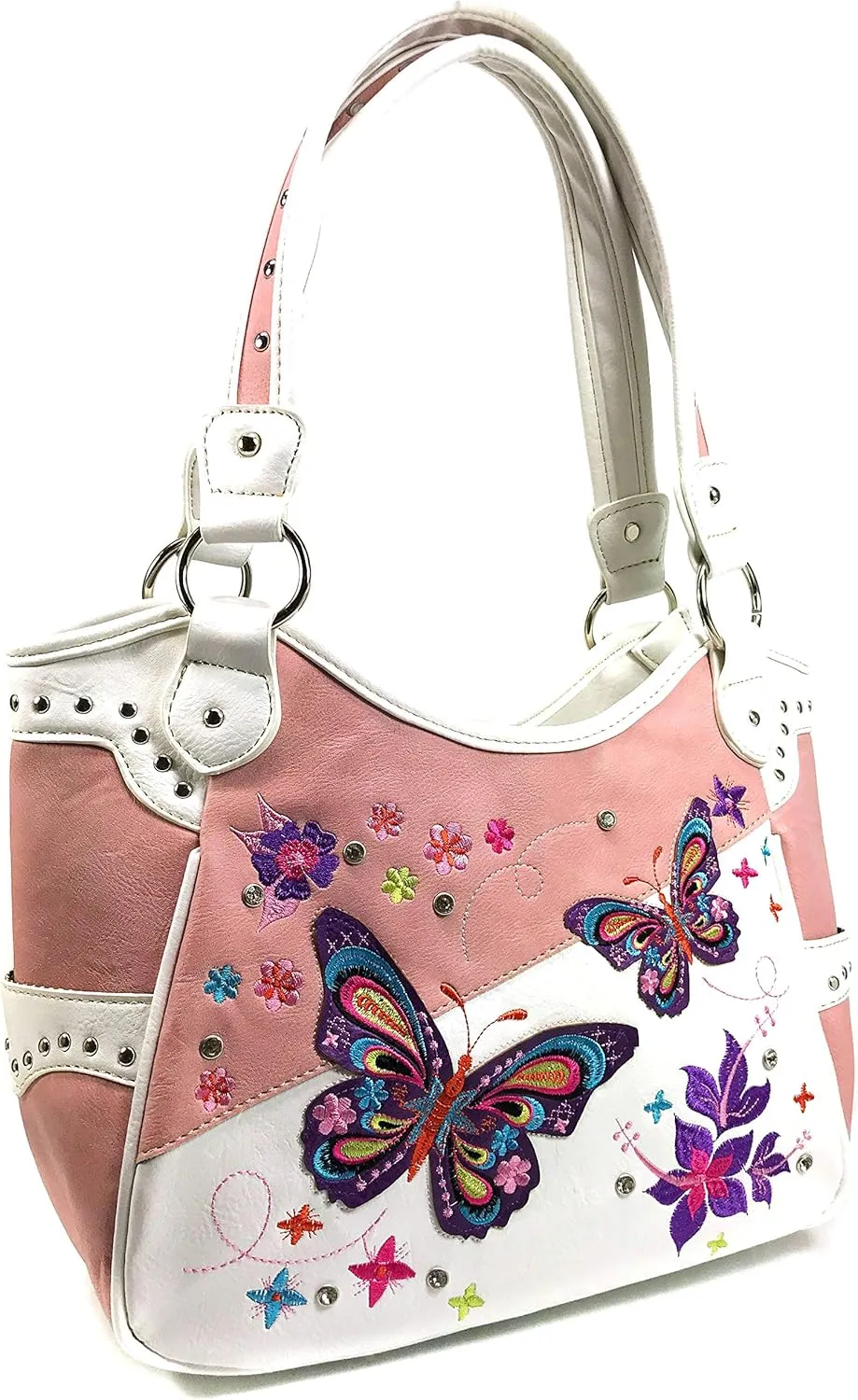 Zelris Butterfly Flower Season Embroidery Conceal Carry Tote Handbag Purse