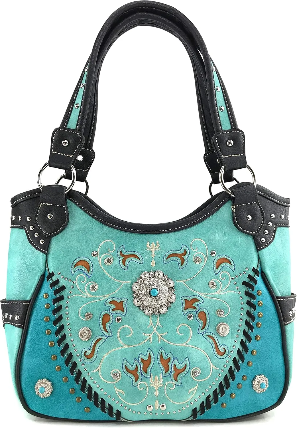 Zelris Spring Bloom Western Concho Women Conceal Carry Tote Handbag Purse Set