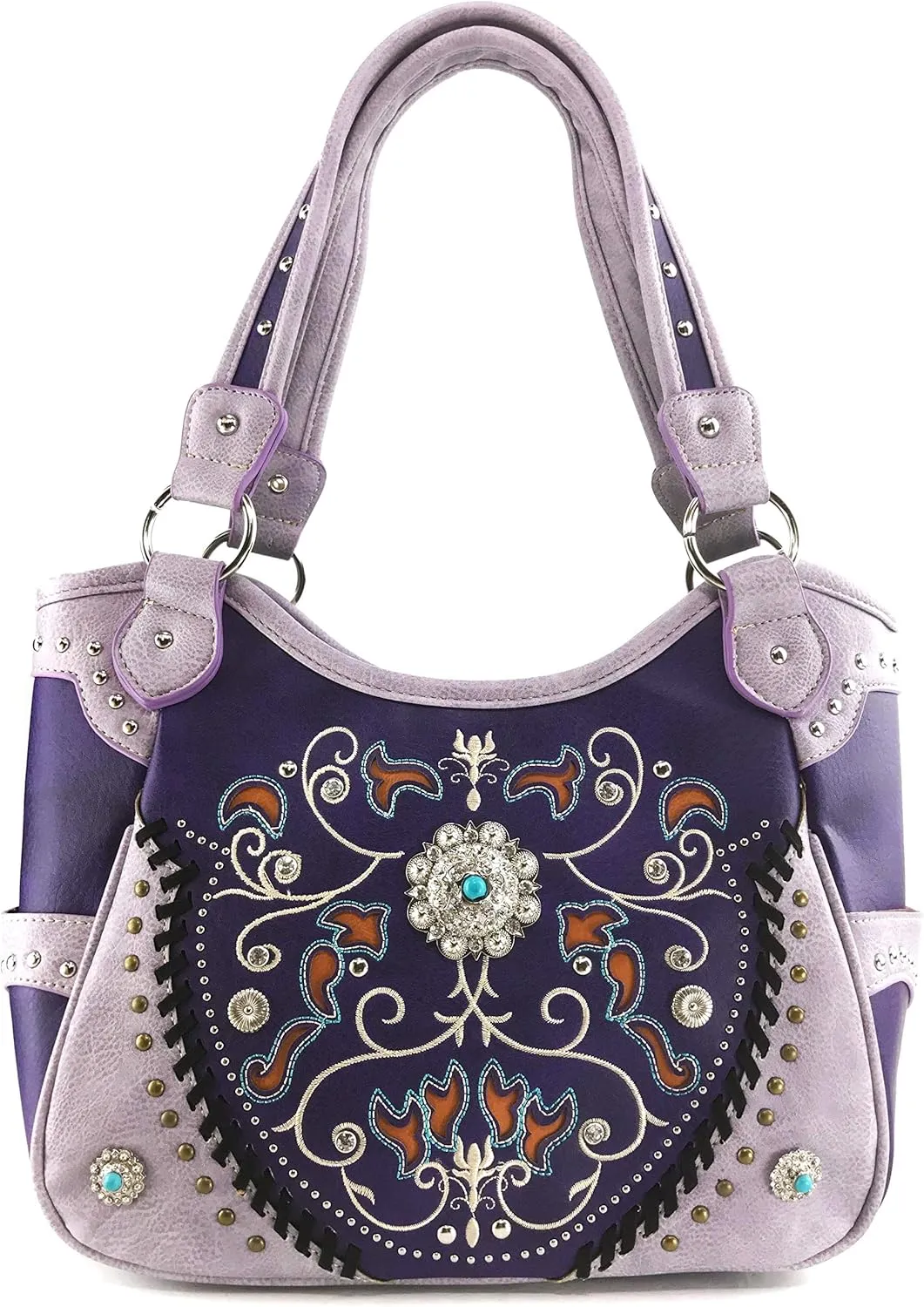 Zelris Spring Bloom Western Concho Women Conceal Carry Tote Handbag Purse Set