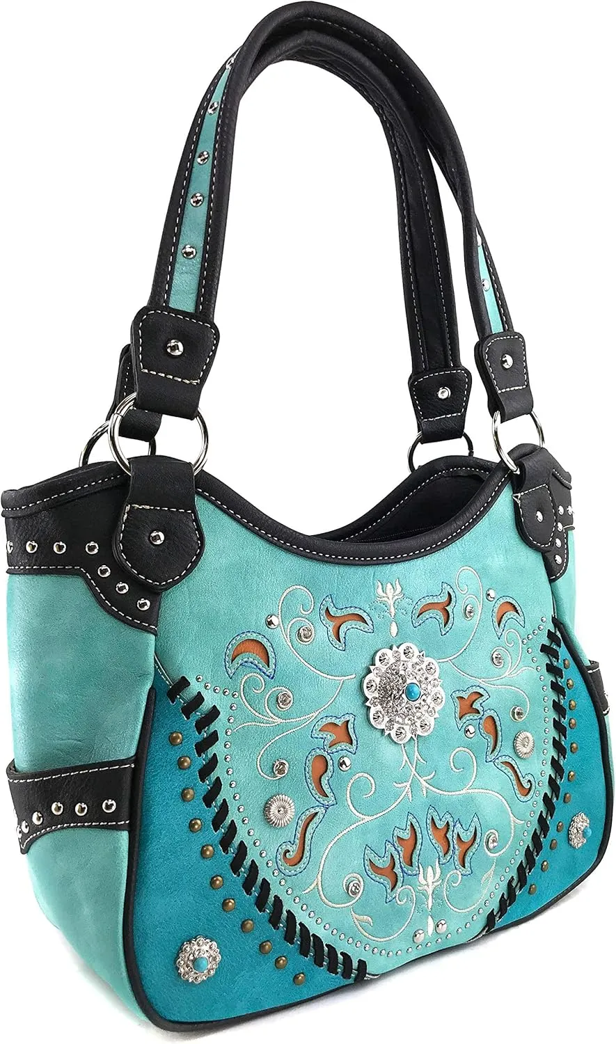 Zelris Spring Bloom Western Concho Women Conceal Carry Tote Handbag Purse