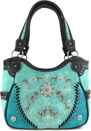 Zelris Spring Bloom Western Concho Women Conceal Carry Tote Handbag Purse