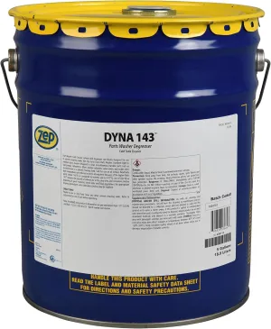 Zep Dyna 143 Parts Washer Solvent - 5 Gallon (1 Bucket) 36635 - Designed for use in Part Washes