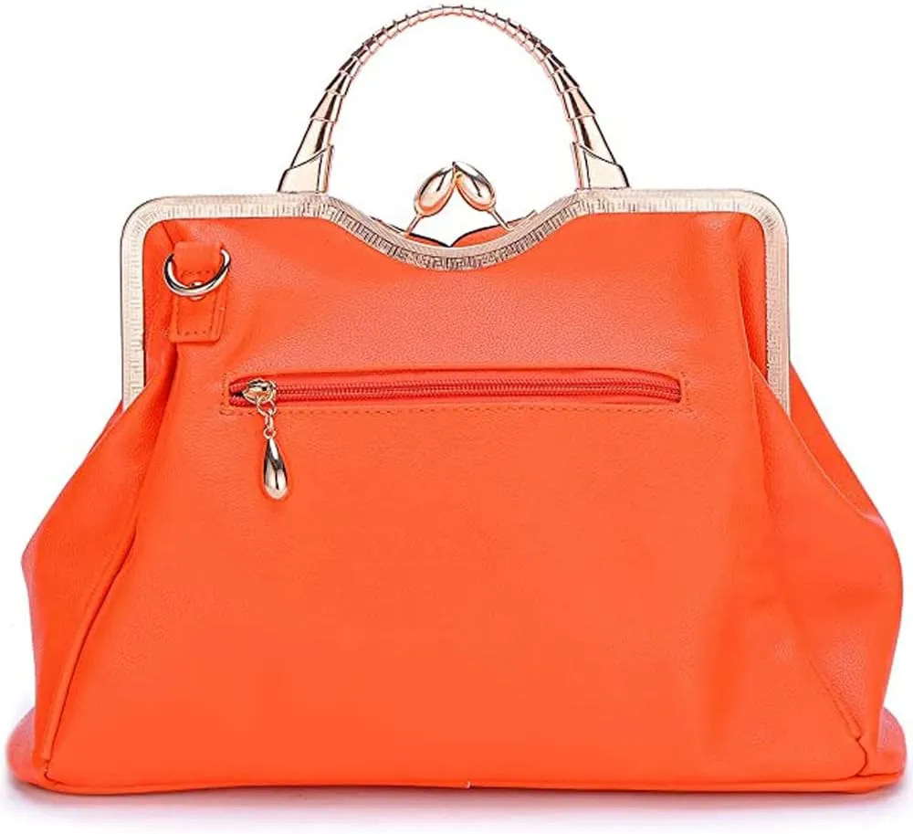 ZiMing 3D Floral Handbags for Women Genuine Leather Tote Bags Kiss Lock Purse Top Handle Bag Satchel Evening Bag Shoulder Bag