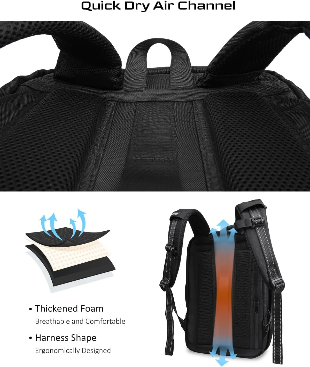 Zurligi Air Vacuum Backpack for Travel - 60L Expandable Carry On Backpack for Airplane, Vacuum Compression with Pump, USB Port, TSA Lock, for Business, College, Laptop, Camping, Weekender